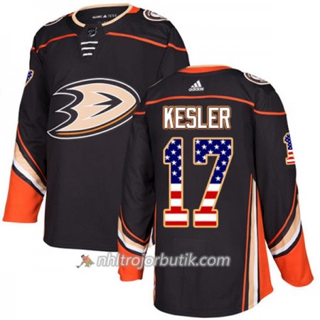 Män Ishockey Anaheim Ducks Tröja Ryan Kesler 17 Adidas 2017-2018 Svart USA Flag Fashion Authentic
